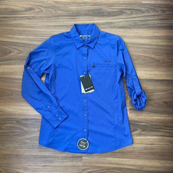 Ariat VentTEK Longsleeve Button Up Shirt - Mazarine Blue - Small - Picture 1 of 7